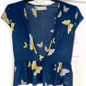 UrbanOutfitters Navy Wrap Top